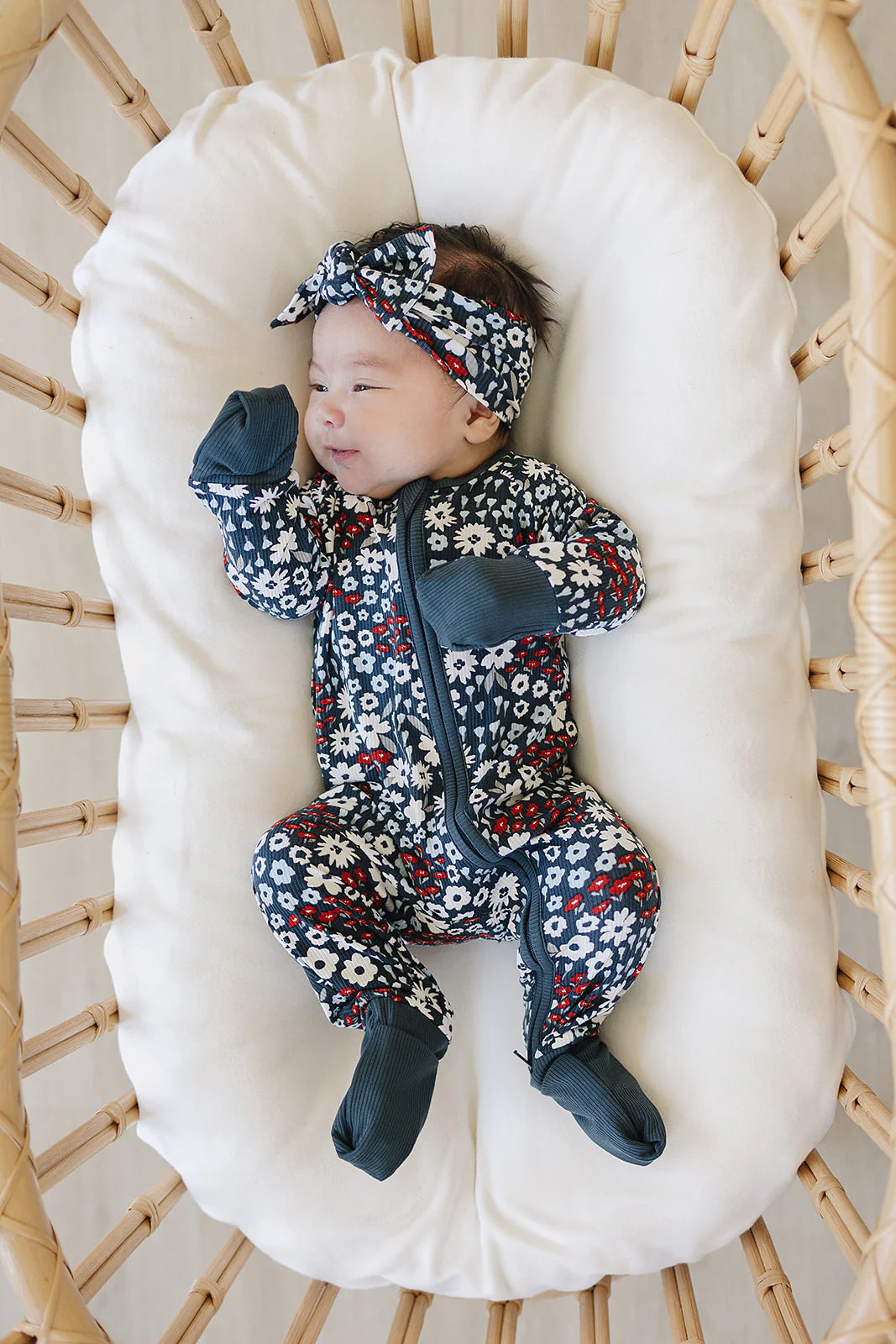 Americana Floral Ribbed Bamboo Pajama