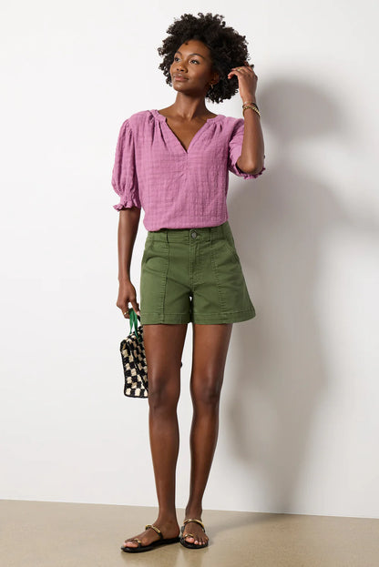 Jane High Rise Shorts in Olive