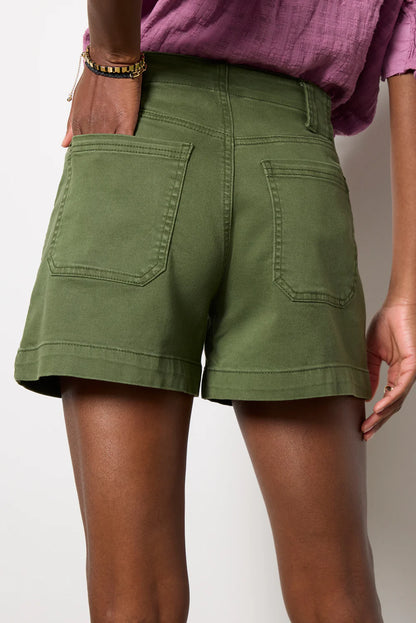 Jane High Rise Shorts in Olive