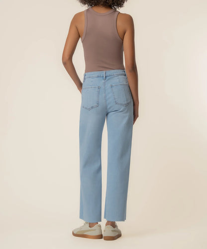 Meg Raw Hem Exposed Buttons Wide Leg