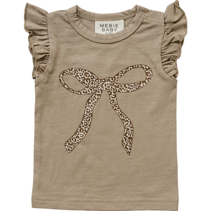 Cheetah Bow Ruffle Tank