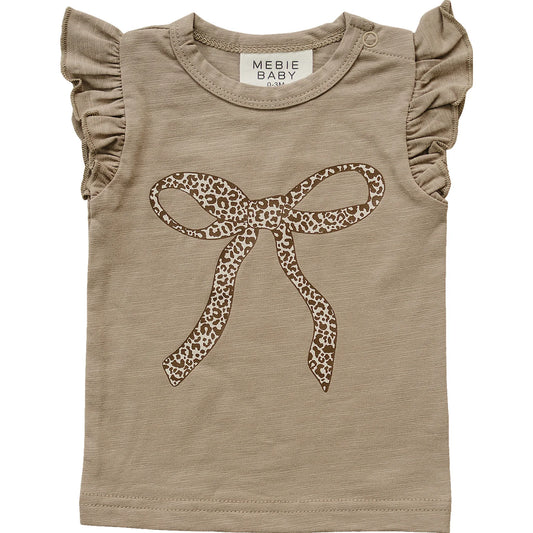 Cheetah Bow Ruffle Tank