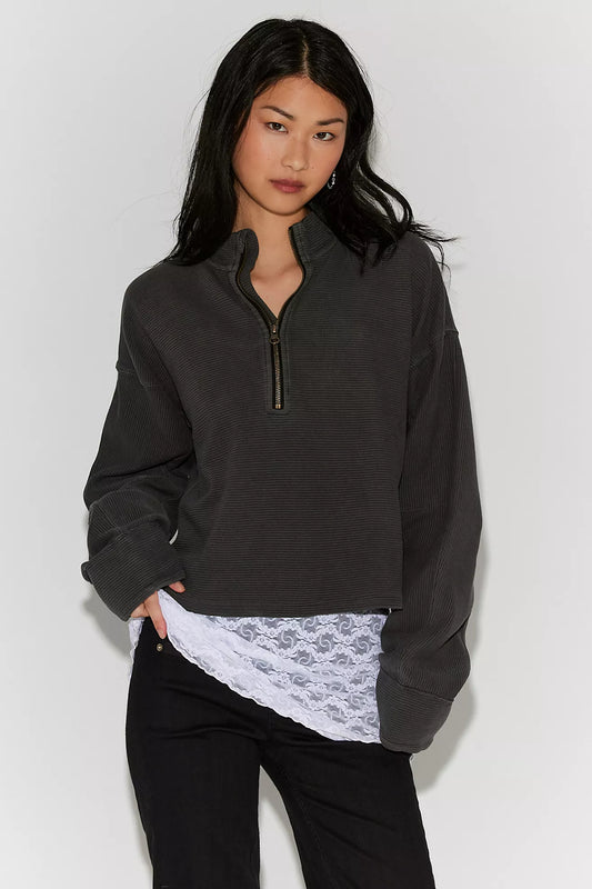 Celeste Quarterzip in Black