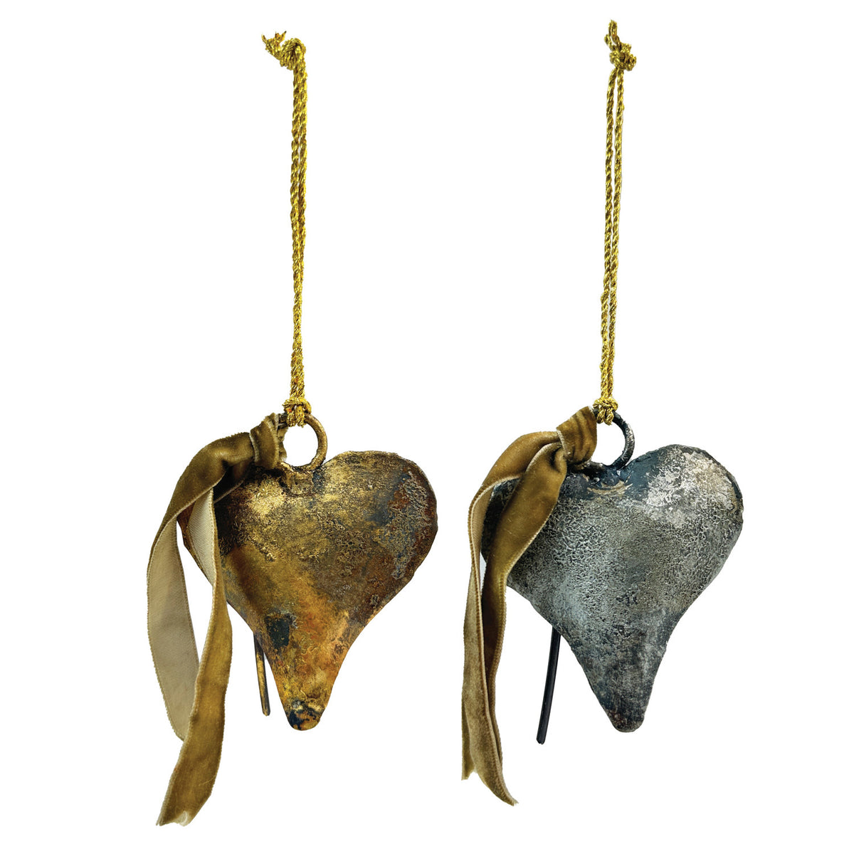 Metal heart bell Christmas ornament