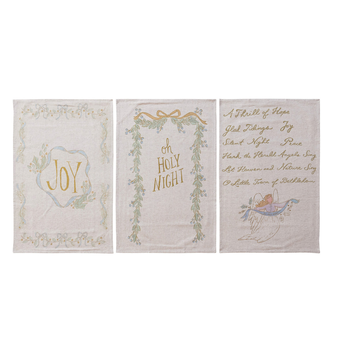 Cotton & Linen Holiday Tea Towel
