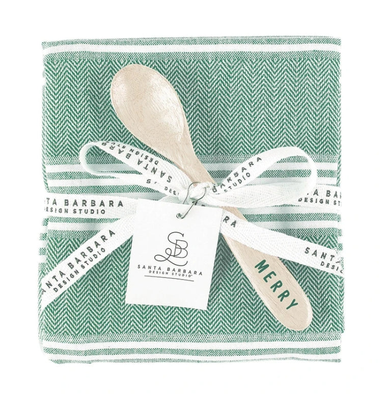Holiday Tea Towel and Spoon Set