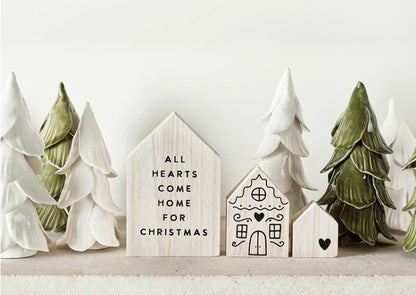 Pine Green Ceramic Trees set of 2