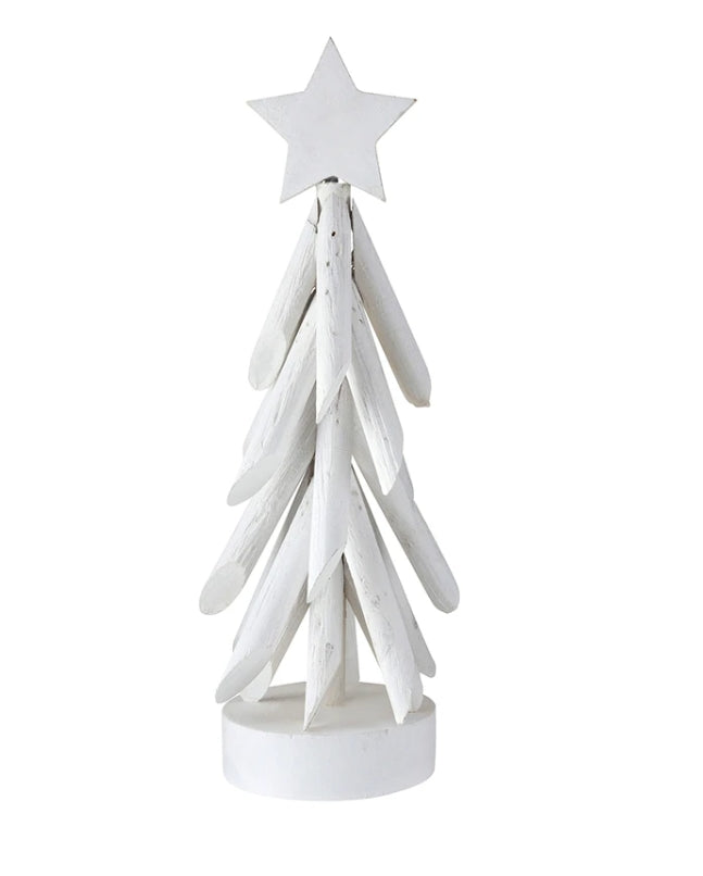 Driftwood White Tree with Star