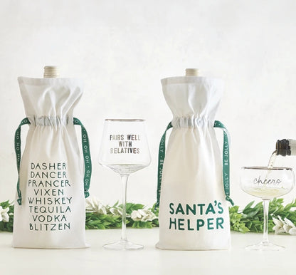 Holiday Muslin Wine Bag