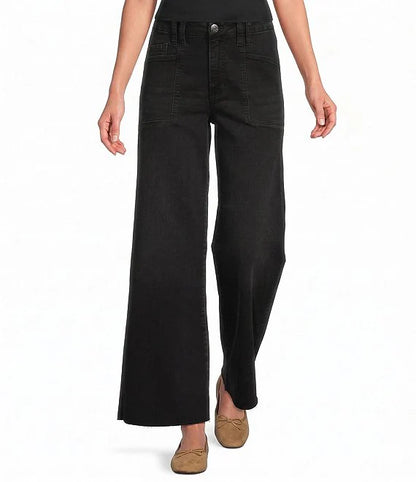 Meg High Rise Front Pocket Inset Raw Hem