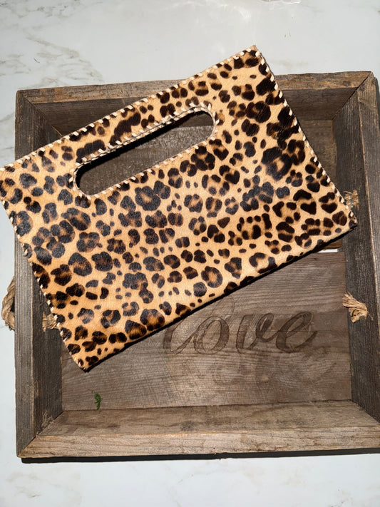 Mia Clutch Printed Hairon Leather