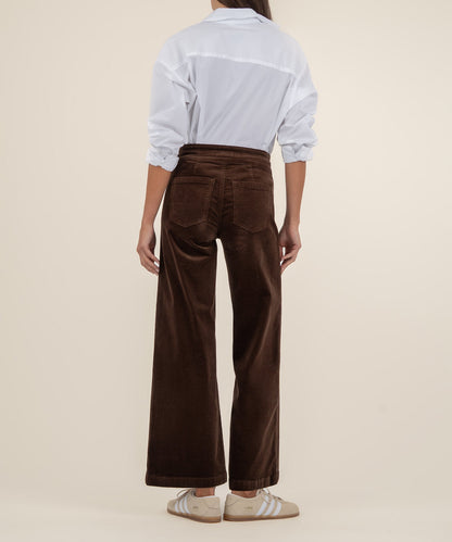 Meg Corduroy Wide Leg Pant in Fudge, back view