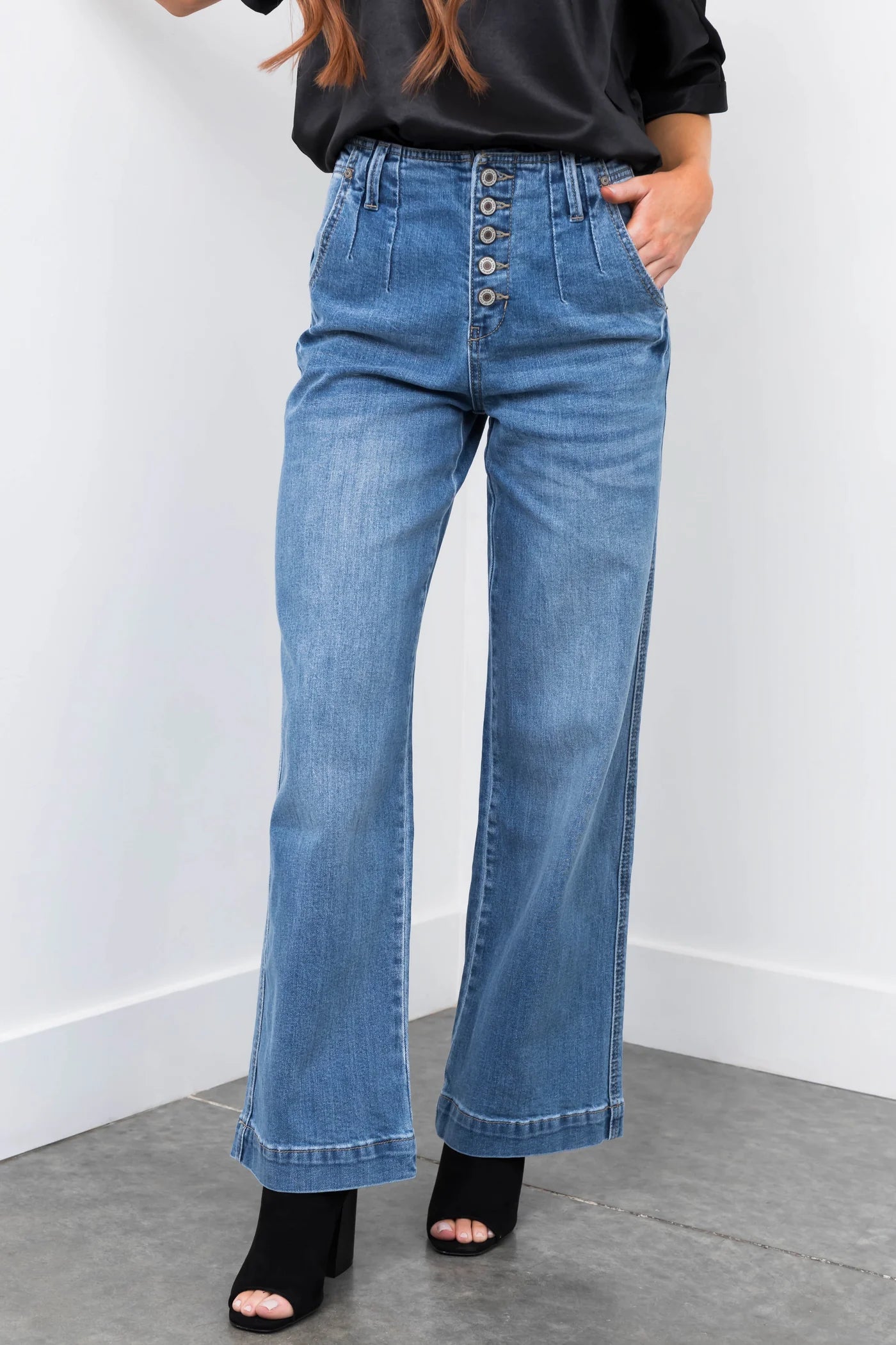 Kancan High Rise Wide Leg Jean