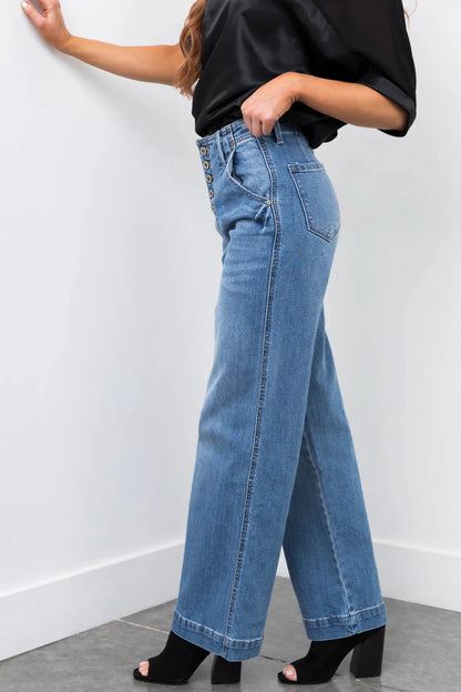 Kancan High Rise Wide Leg Jean