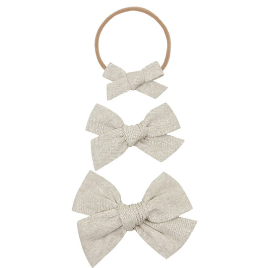 Linen Bow Large Headband