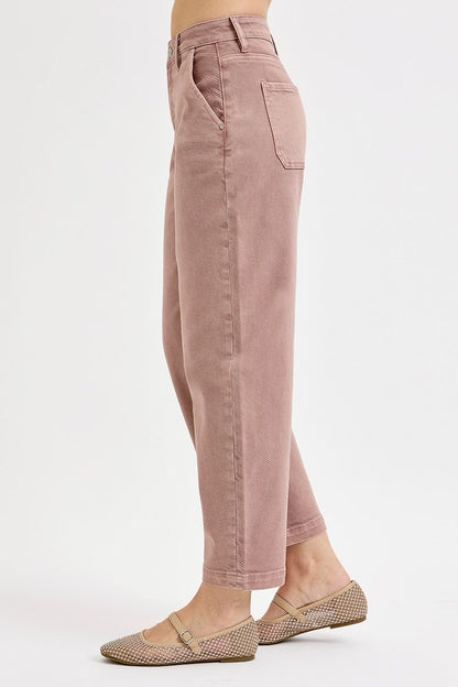 TUMMY CONTROL HIGH RISE CROP BARREL PANTS