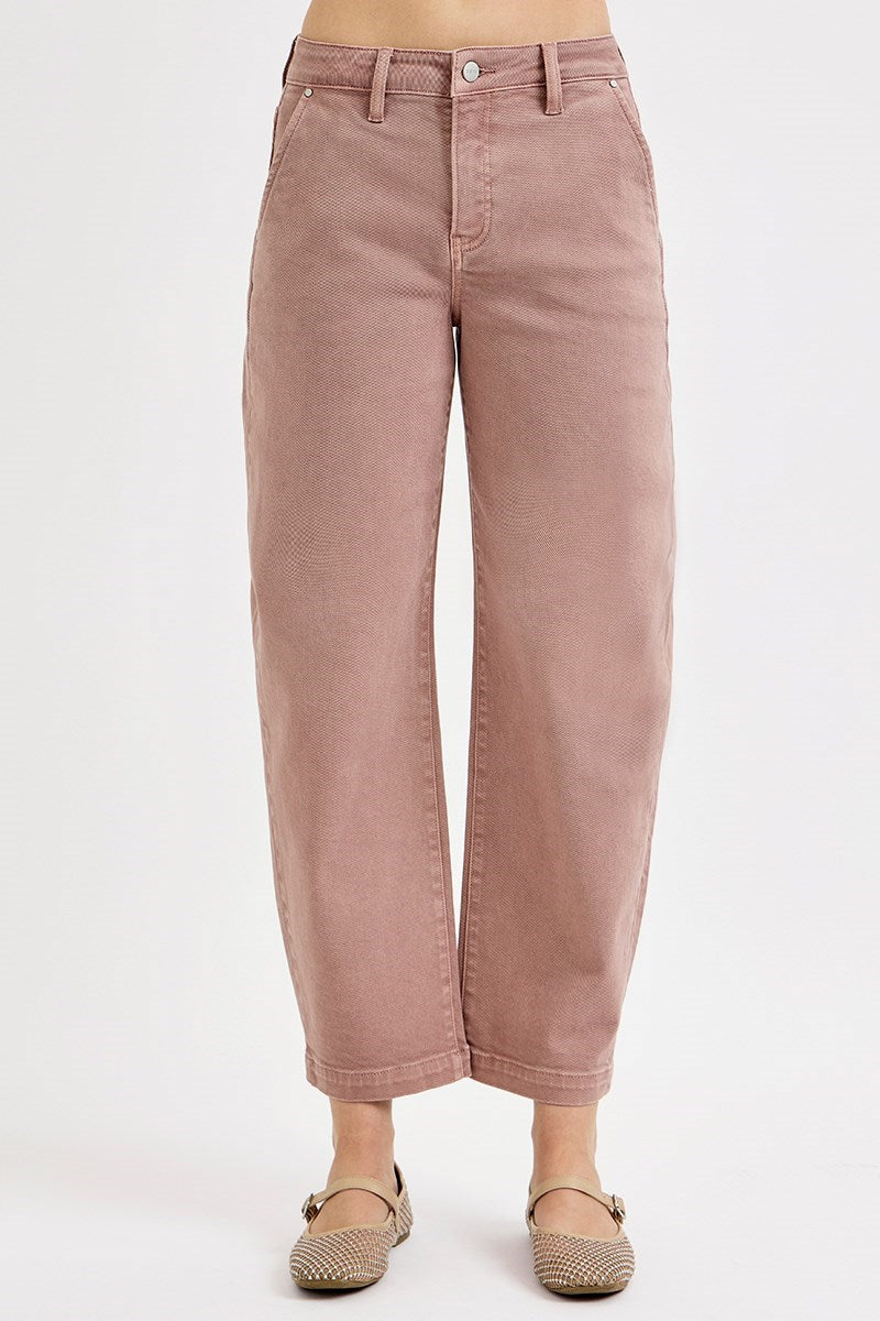 TUMMY CONTROL HIGH RISE CROP BARREL PANTS