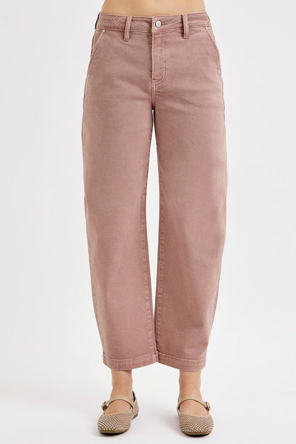 TUMMY CONTROL HIGH RISE CROP BARREL PANTS