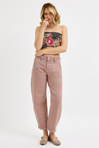 TUMMY CONTROL HIGH RISE CROP BARREL PANTS