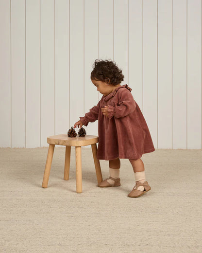 Velour Baby Dress - Cranberry