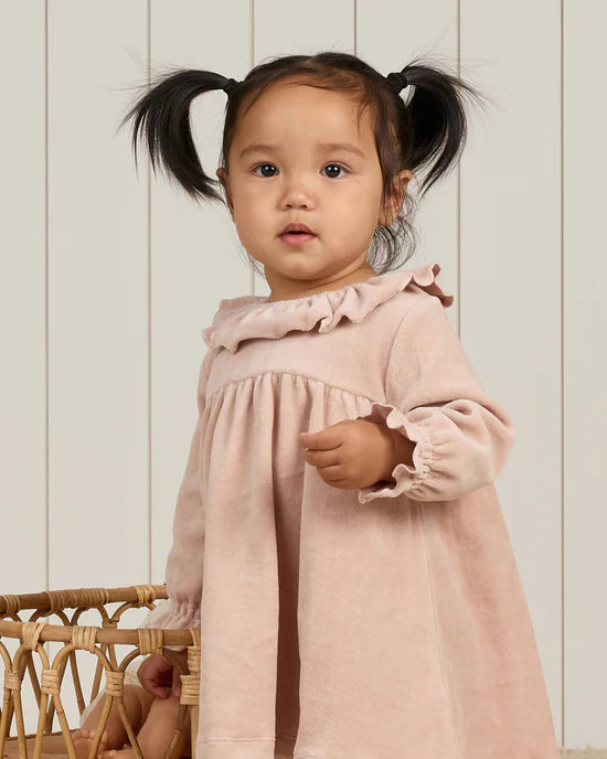 Velour Baby Dress - Blush