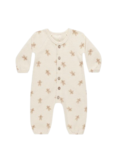 Waffle Long Sleeve Jumpsuit - Gingerbread