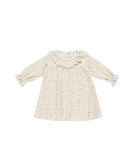 Velour Baby Dress - Polka Dot