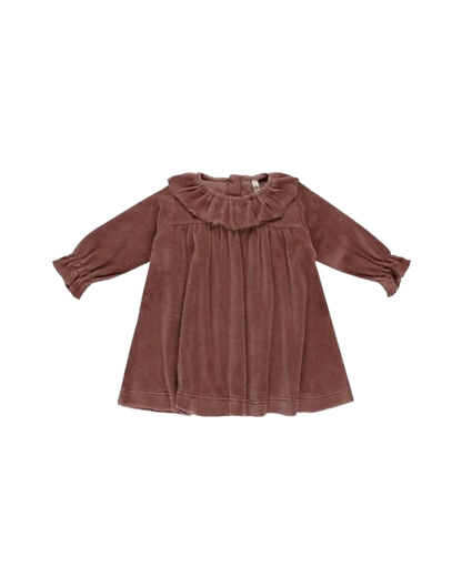 Velour Baby Dress - Cranberry