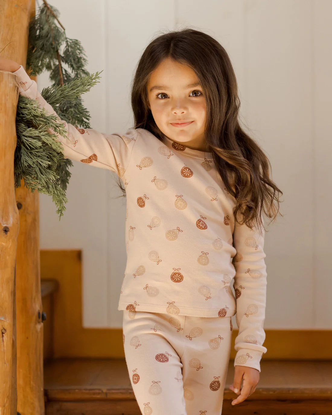 Organic Long Sleeve Pajama Set - Ornaments