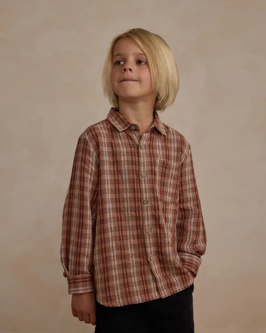 Collared Long Sleeve Shirt - Autumn Plaid