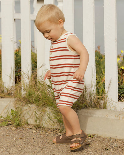 Davis Romper - Red Stripe