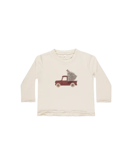 Raw Edge Long Sleeve Tee - Truck