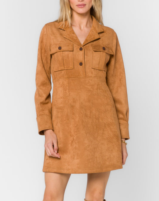 Roya Camel Shirt Dress