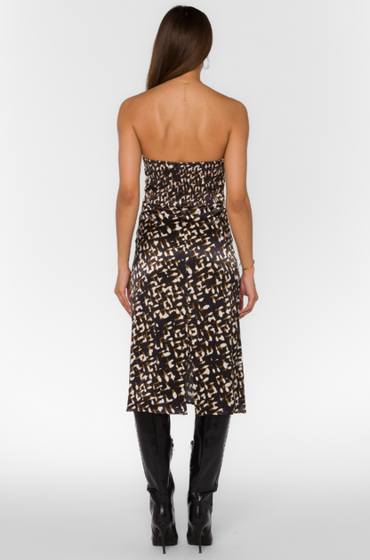 Tobias Dress - Black Abstract