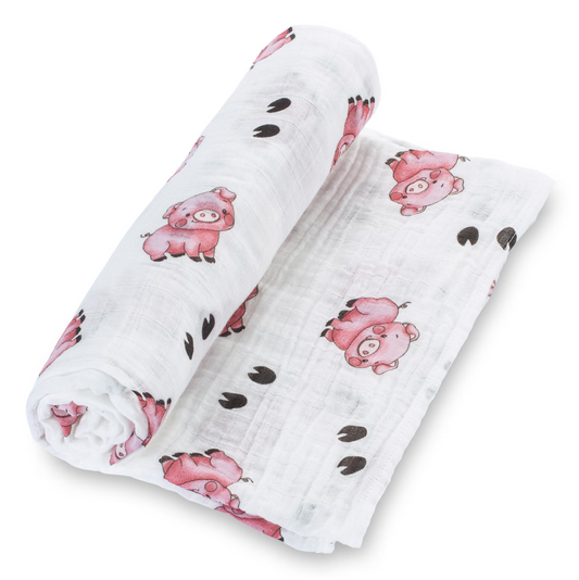 Farm Animal Pigs Baby Swaddle Blankets