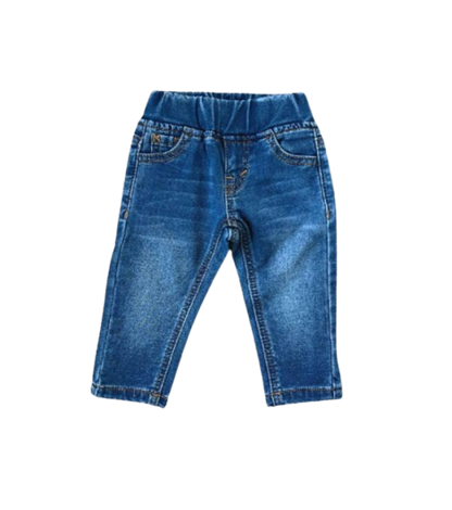 Distressed Denim Jeans - Mid-Blue