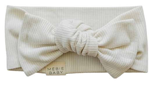 Ribbed Bamboo Head Wrap - Cream