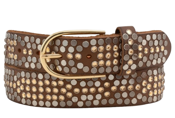 Amsterdam Alissa Embellished Studded Leather Belt