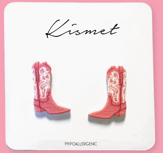 Kismet Showroom Diva Cowgirl Boots stud Earrings