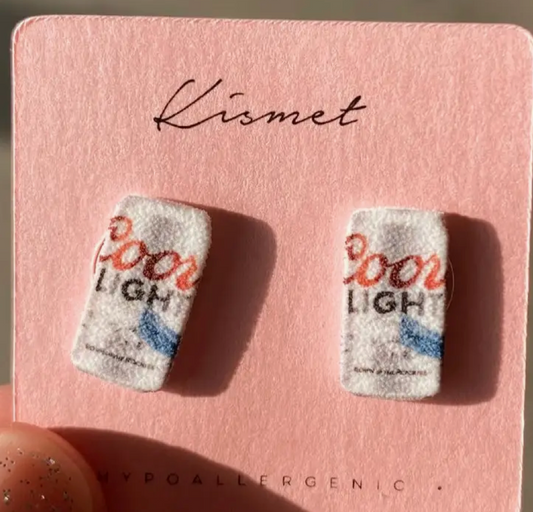 Kismet Showroom Coors Light Can Stud Earrings
