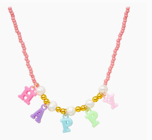 Zomi Gems "Happy" Pink Bead Necklace