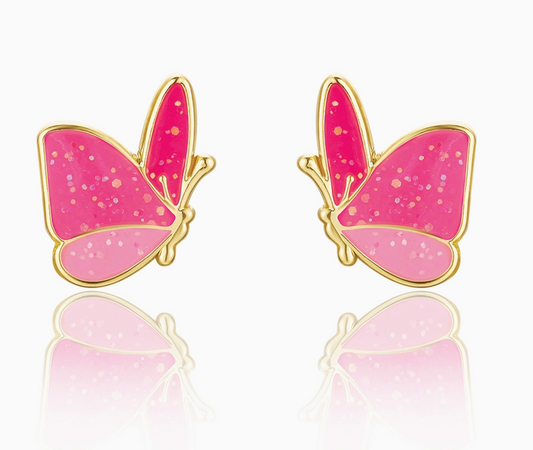 Girl Nation Glitter Butterfly Cutie Stud Earrings