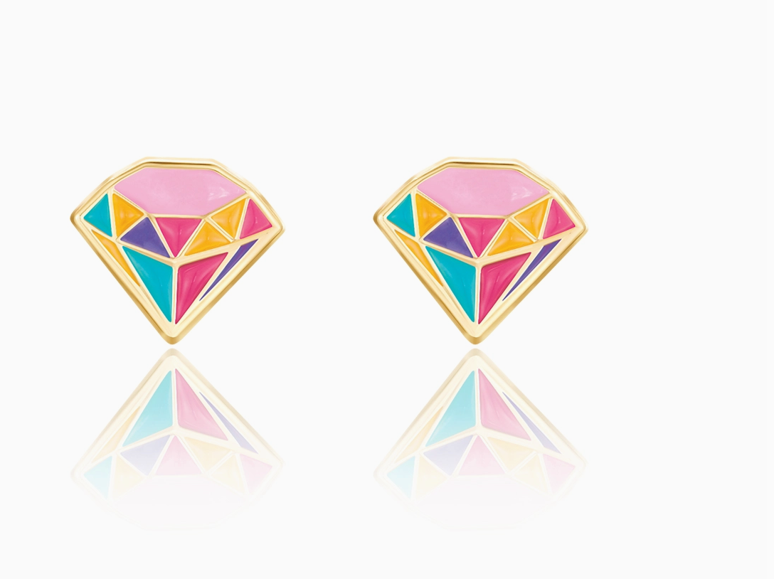 Girl Nation Princess Jewel Cutie Stud Earrings