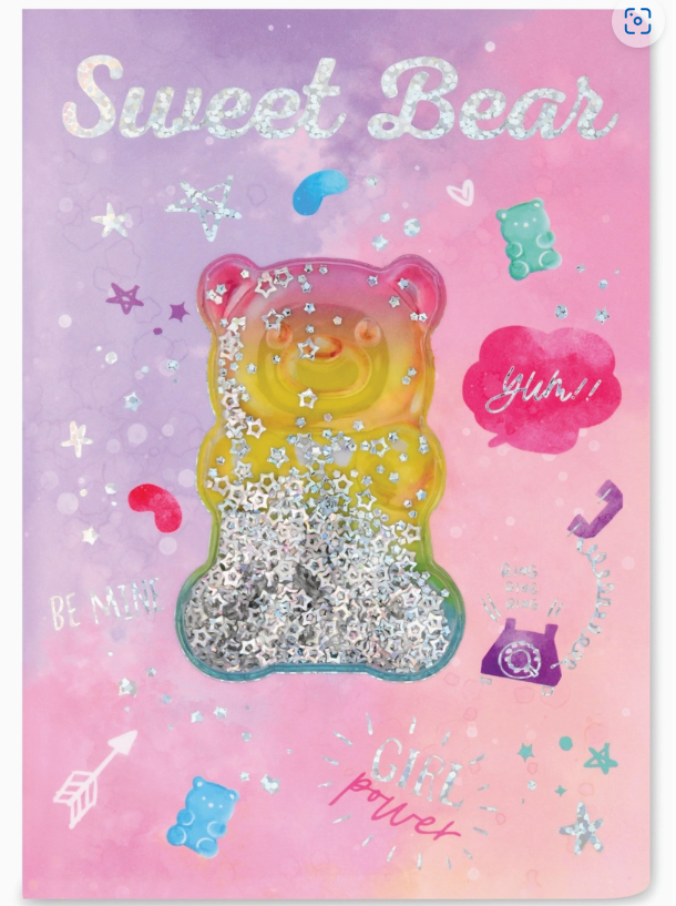 Iscream Gummy Bear Shaky Glitter Journal