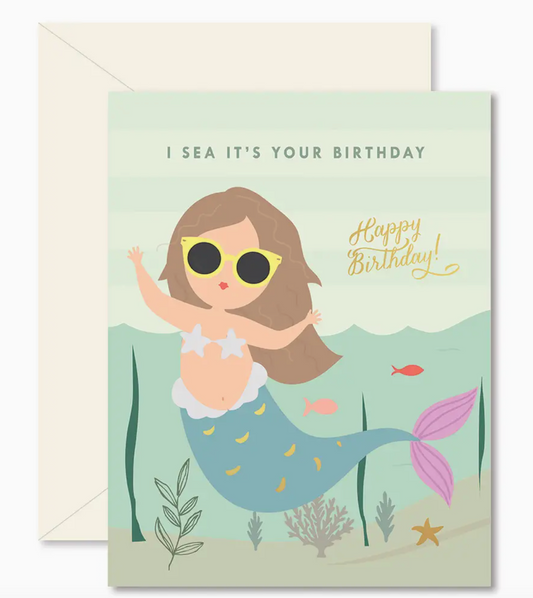 Ginger Design Mermaid Birthday Greeting Card