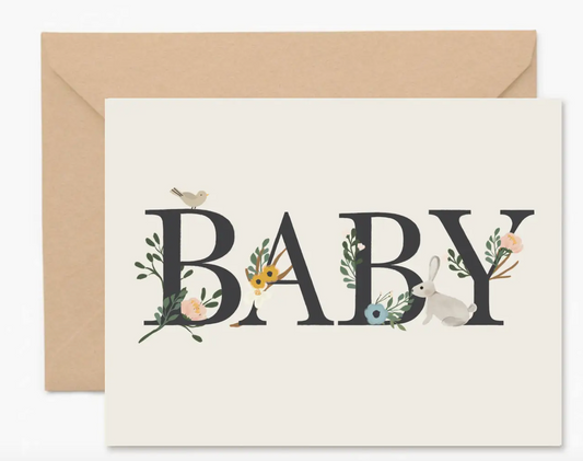 Ginger Design Baby Floral Greeting Card
