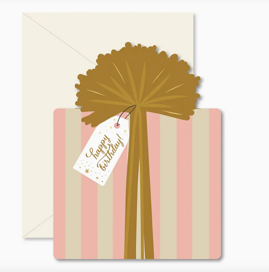 Ginger Design Birthday Gift Die-Cut Folded Greeting Card