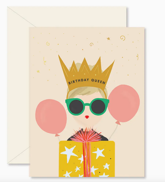 Ginger Design Birthday Queen Greeting Card