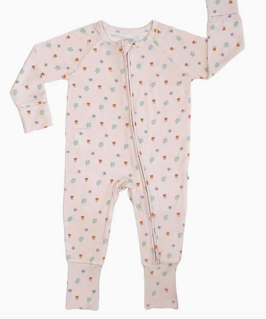Emerson and Friend Floral Bamboo Baby Pajamas