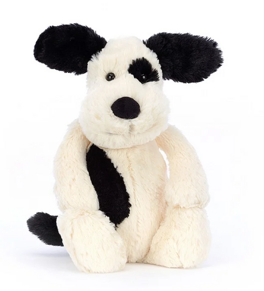 Jellycat I am Meduim Bashful Black & Cream Puppy